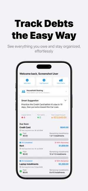 DebitTracker screenshot 1