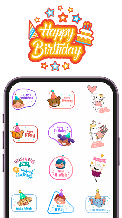 Screenshot #2 pour Happy B'Day Stickers & Emojis