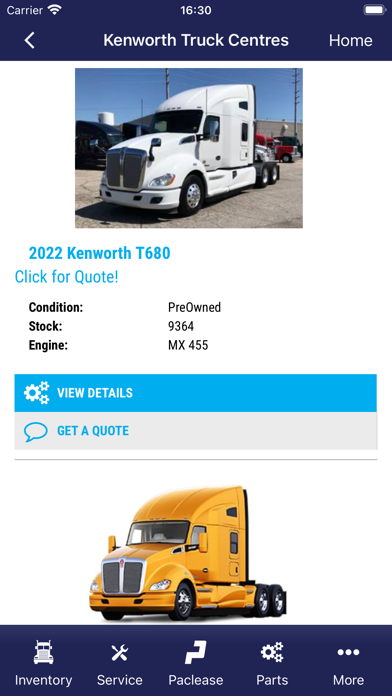 Kenworth Truck Centres Screenshot