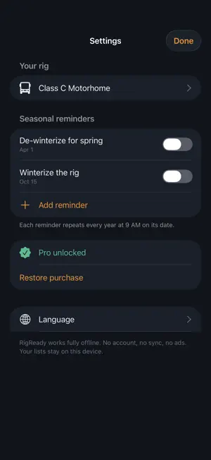 RigReady RV Checklist screenshot 4