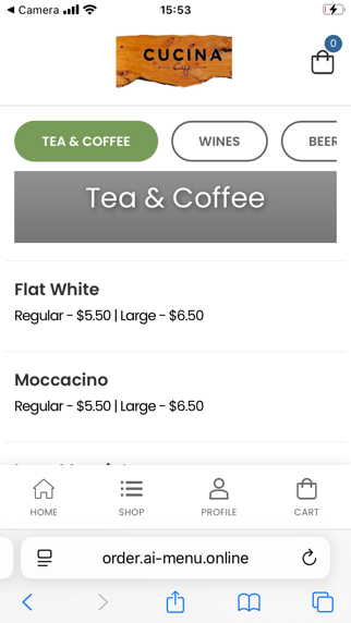 Cucina Cafe Ordering Screenshot 3 of 4