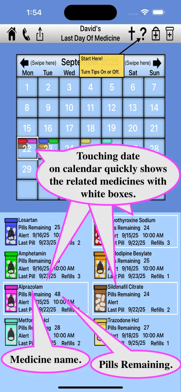 Screenshot #2 pour Prescription Reminder, Refils