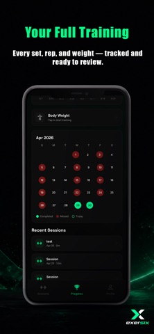 Exersix - AI Workout Tracker iPhone screenshot