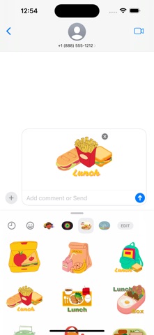 Lunch Time Stickers iPhone screenshot