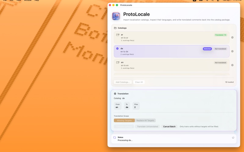 ProtoLocale screenshot