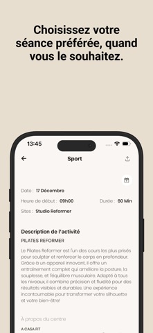 A CASA FIT screenshot