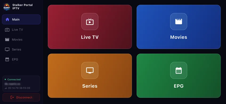 Capture d'écran de Stalker Portal IPTV sur iPhone 1