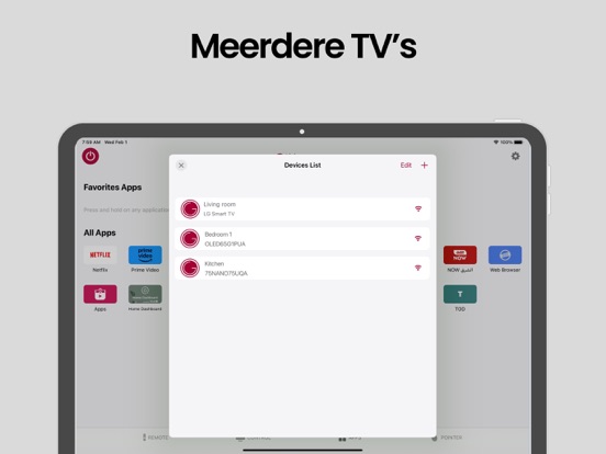 Afstandsbediening Smart LG TV iPad app afbeelding 4