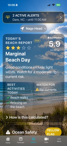 OBX Beach & Weather app screenshot