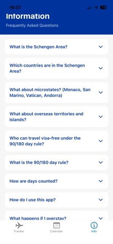 Schengen Visa Tracker screenshot