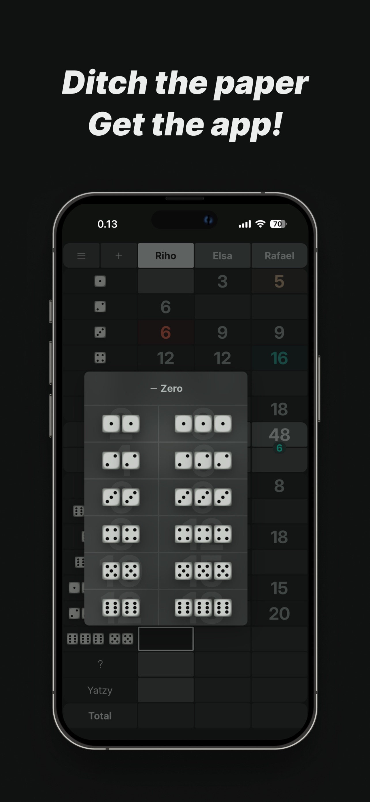 Screenshot 1 of Yatzi — Yatzy Score Tracker