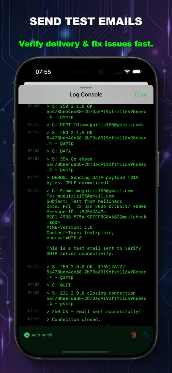 #5. MailCheck: SMTP Test & Debug (iOS) Ved: 倩 罗