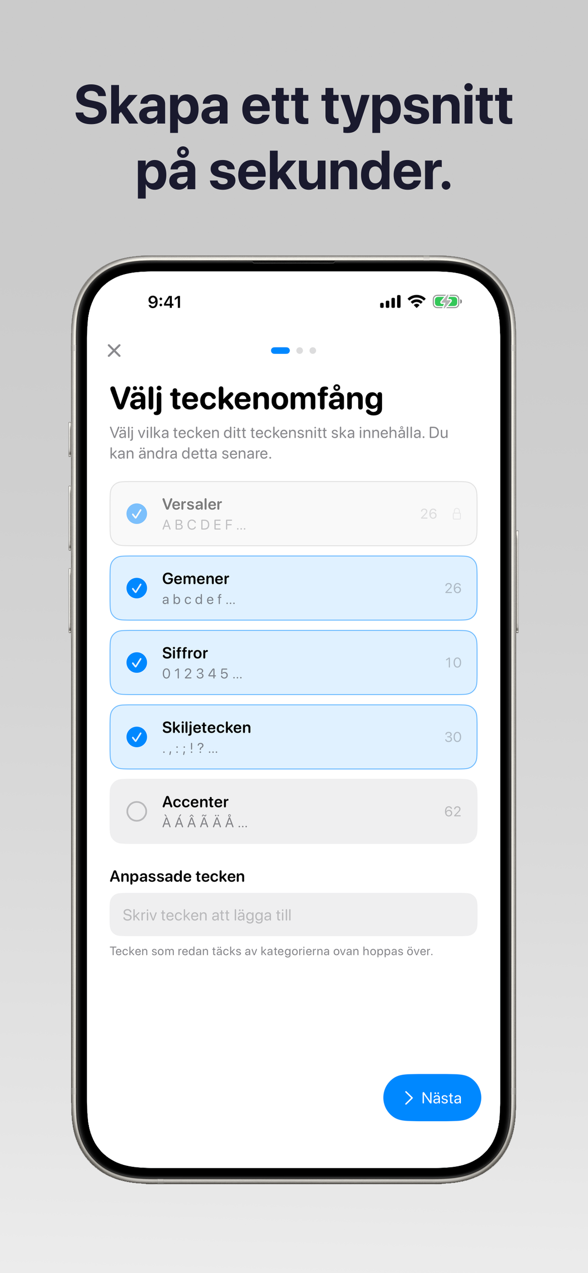 Starta ett typsnitt på några sekunder