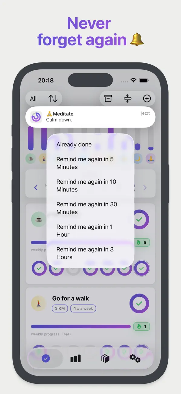 Screenshot #3 pour Habit Tracker - HabitBe