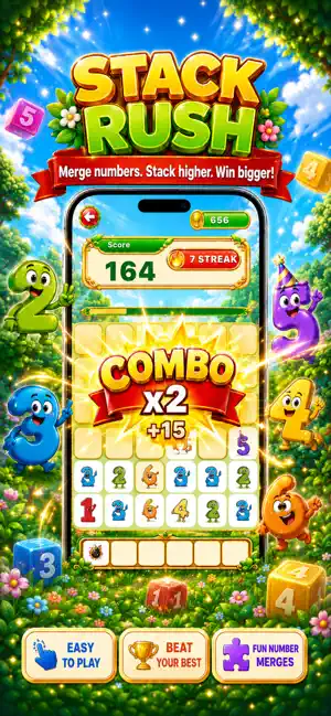 Stack Rush: Merge Number Games screenshot 1
