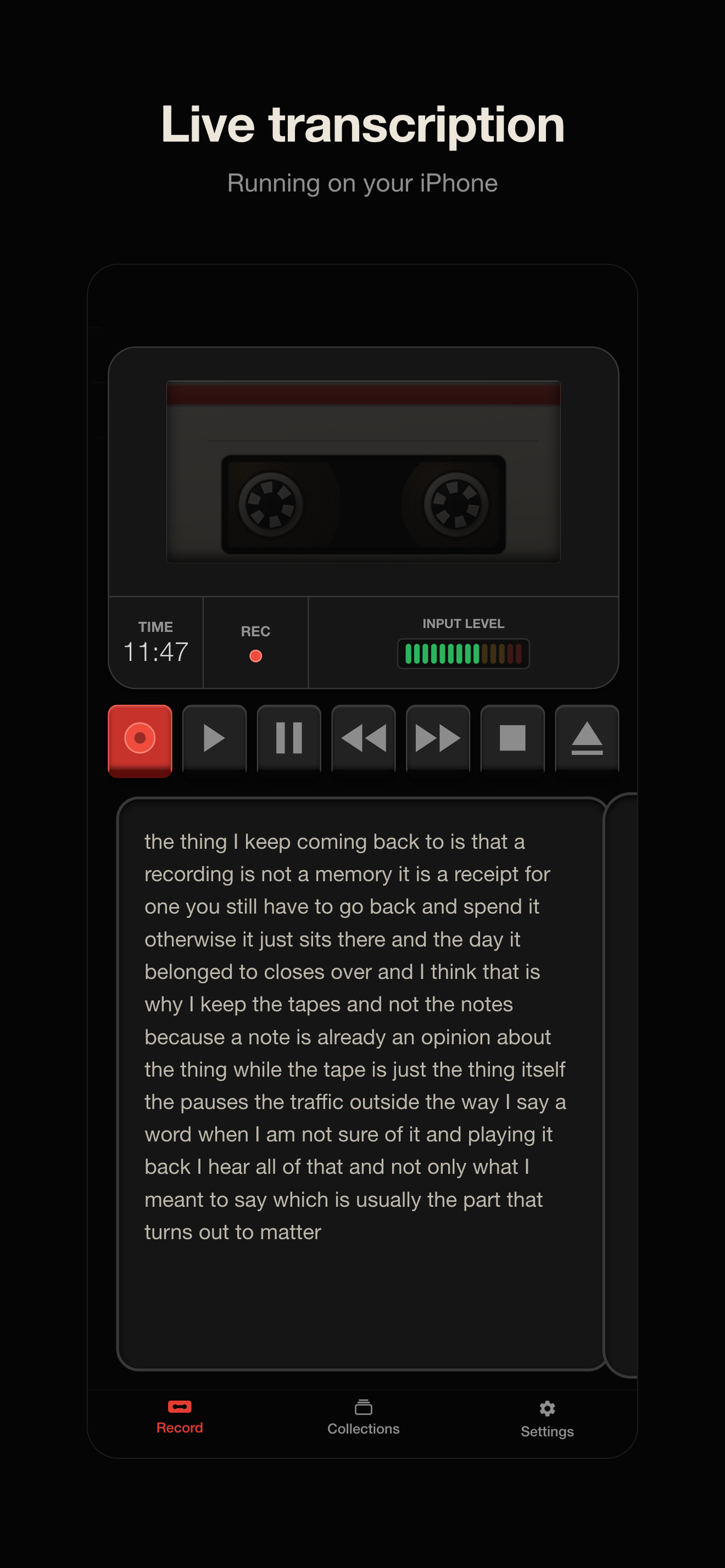 Cassette – Speech to Text screenshot 2