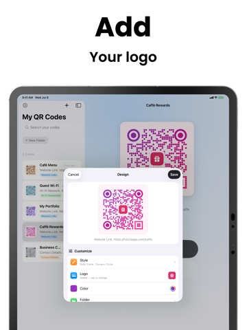 QR Code Generator by Qrysta iPad screenshot