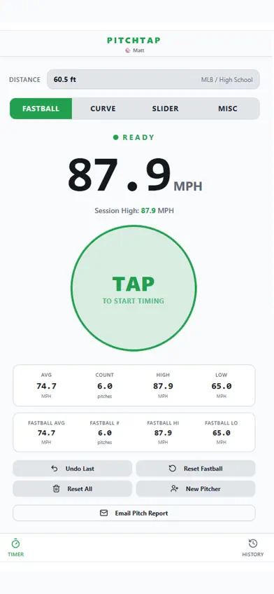 PitchTap - Pitch Speed Timer screenshot 2