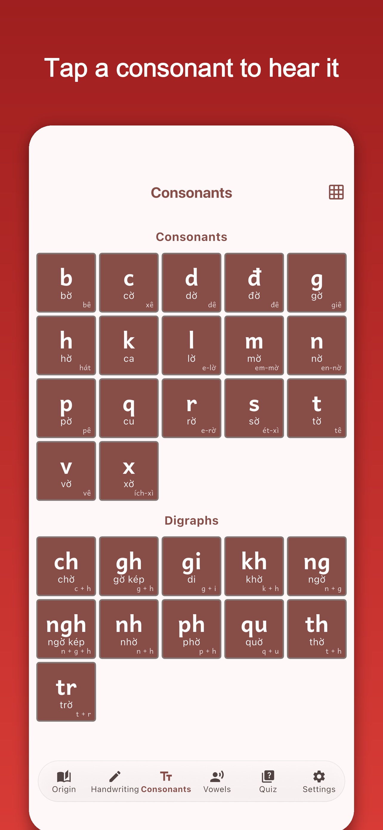 Screenshot 2 of Vietnamese Alphabet & Tones