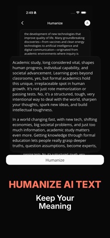 Humanize, Rewrite & Detect AI iPhone screenshot