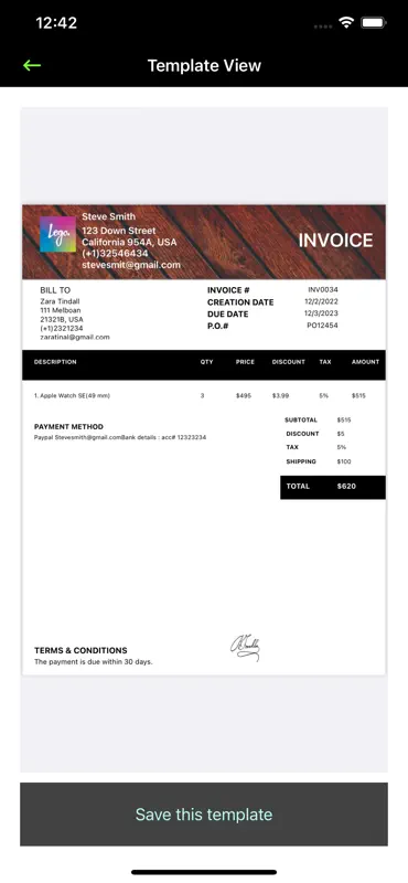 Simple Invoice & Estimate App screenshot 8 of 8
