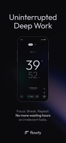 Flowty: Focus-Break Timer iPhone screenshot