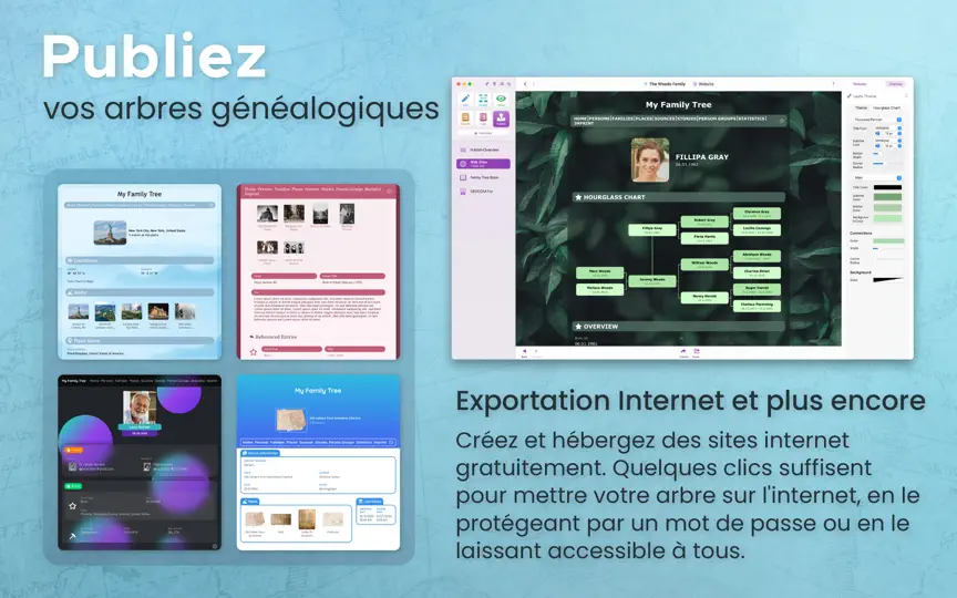 Capture d'écran de MacFamilyTree 11 sur iPhone 9