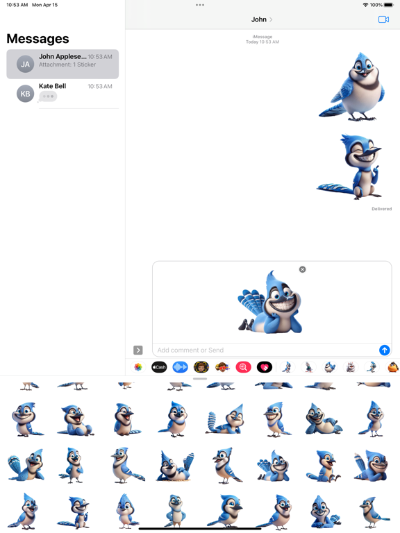 Screenshot #6 pour Happy Blue Jay Stickers