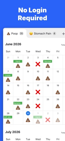 Poop Calendar - Track poops iPhone screenshot
