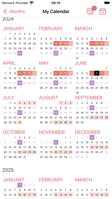 WomanLog Pro Calendar Screenshot