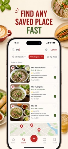 美食清单 餐厅日记 附近美食 收藏笔记 评分地图 screenshot