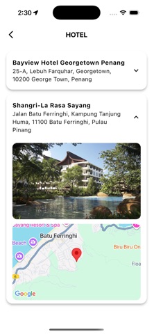 MG Travel Tracker screenshot