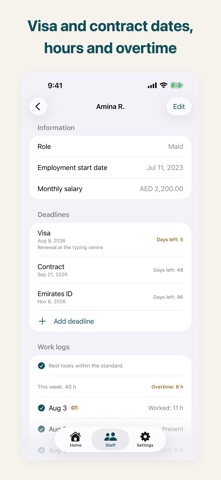 Dartrack: Maid & Staff Log iPhone screenshot