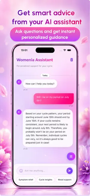 Womenia: Period Tracker & Care screenshot 2