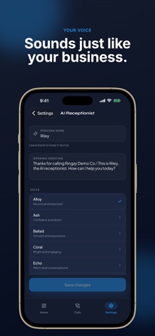 Ringzy: AI Receptionist iPhone screenshot
