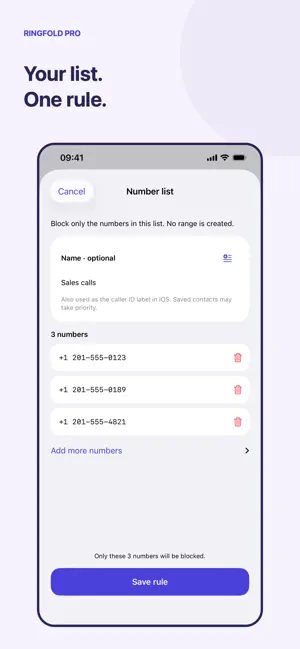 Ringfold: Call Pattern Blocker screenshot 3