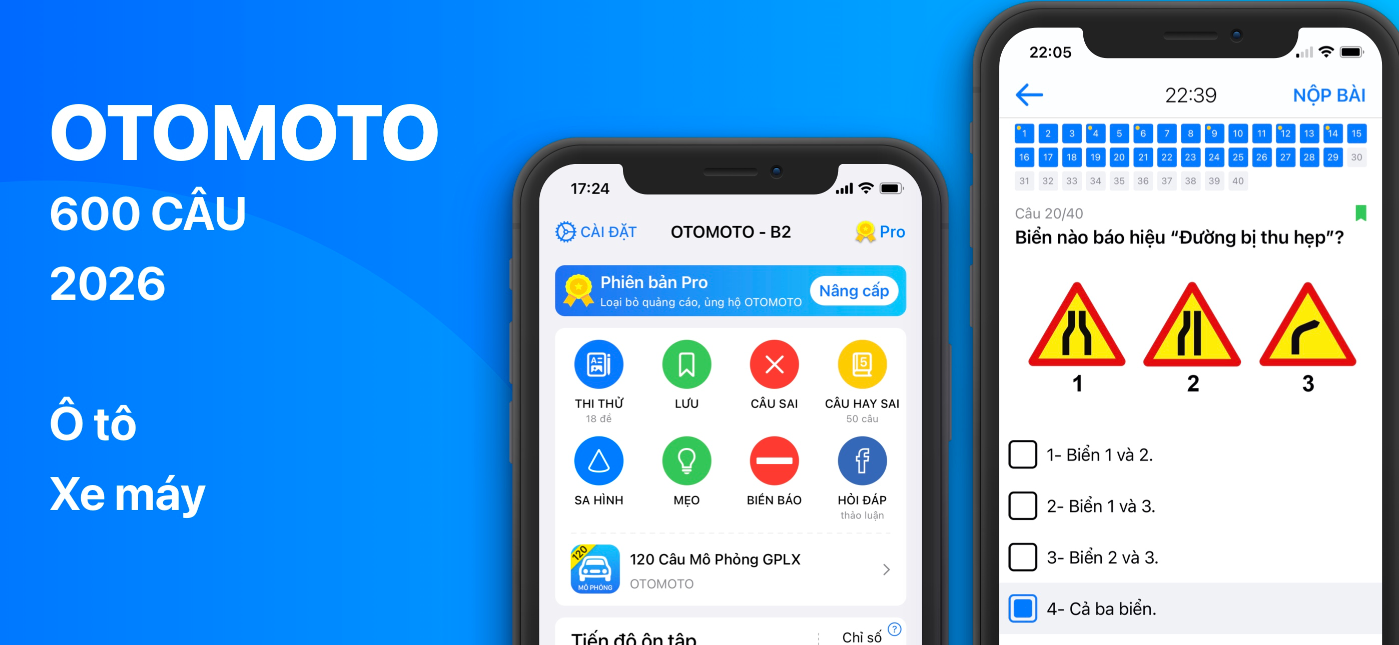600 Câu Lý Thuyết GPLX OTOMOTO
