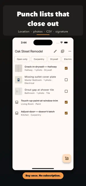 Punch List – Site Report screenshot 1