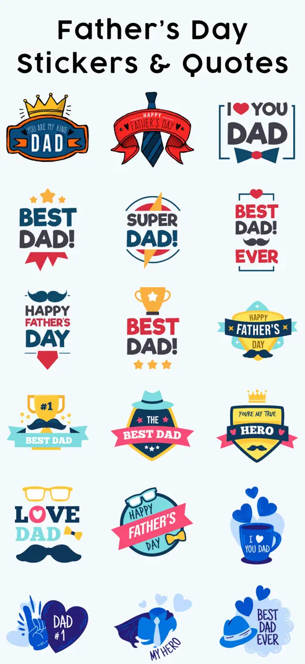 Screenshot #2 pour Father's Day Stickers & Quotes