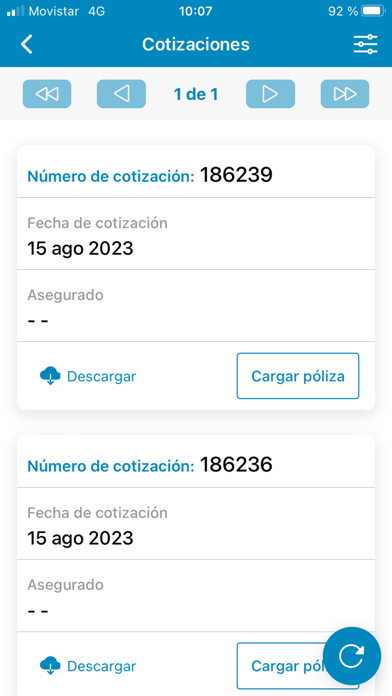 Victoria Seguros PAS Screenshot