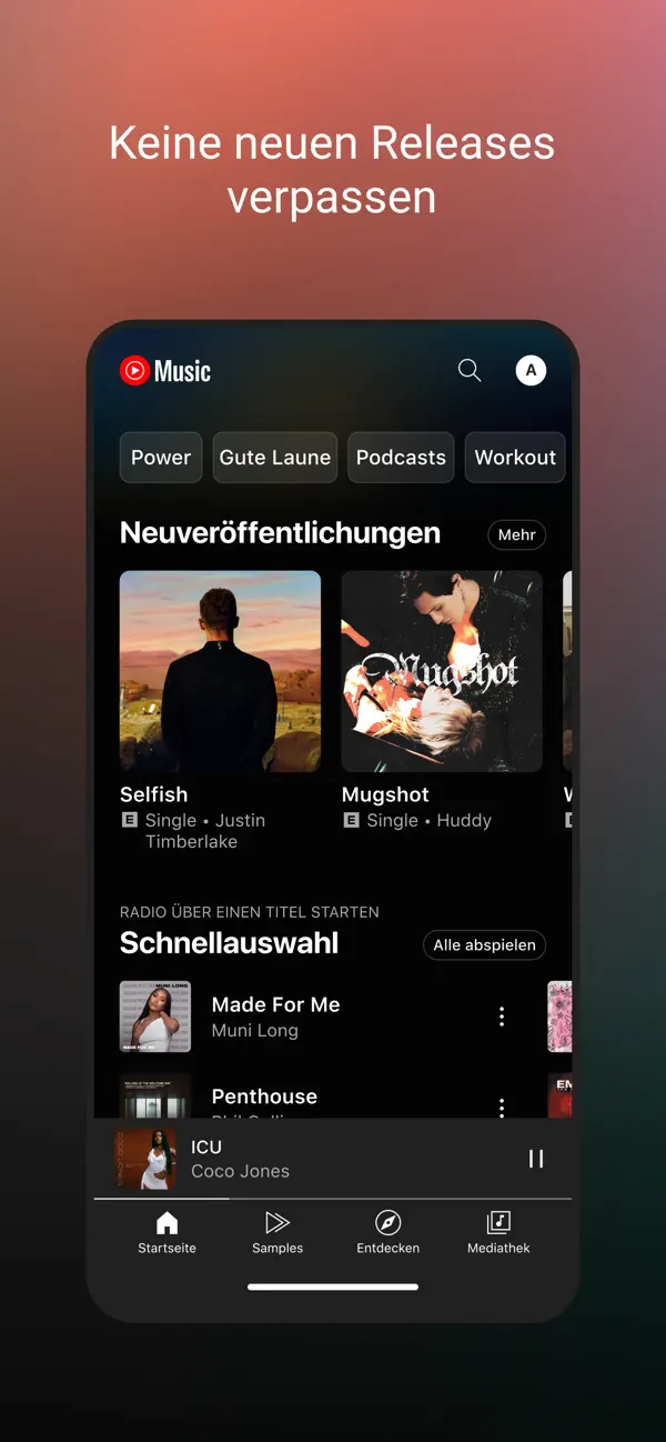 YouTube Music iPhone App Screenshot 2 – Musik