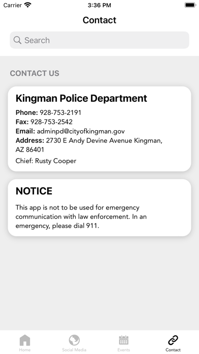 Kingman AZ Police Dept Screenshot