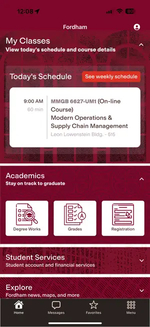 Fordham Mobile screenshot 2