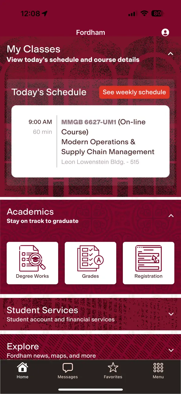 Screenshot #2 pour Fordham Mobile