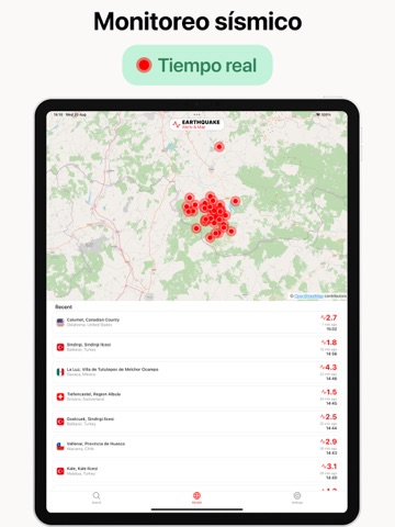 Earthquake Sismos Mapa en Vivo iPad screenshot 1