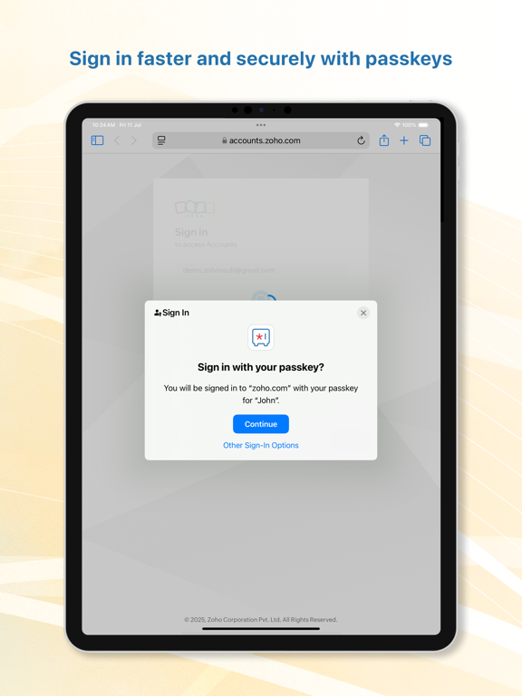 Zoho Vault - Password Manager iPad screenshot 5 - Business app