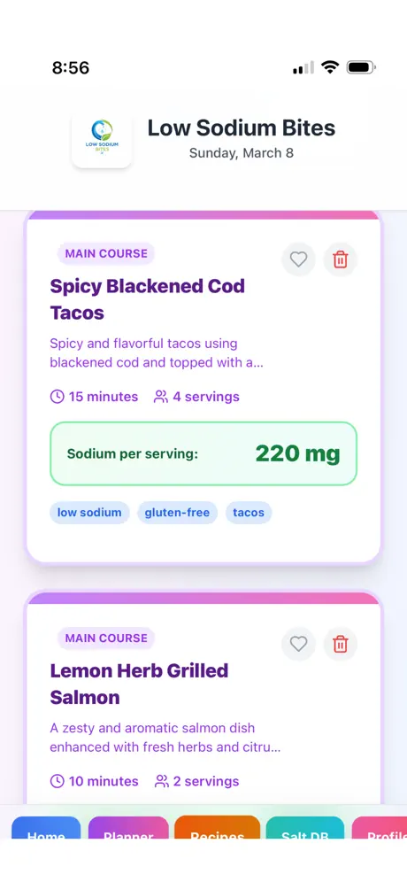 Low Sodium Recipes & Meals screenshot 5