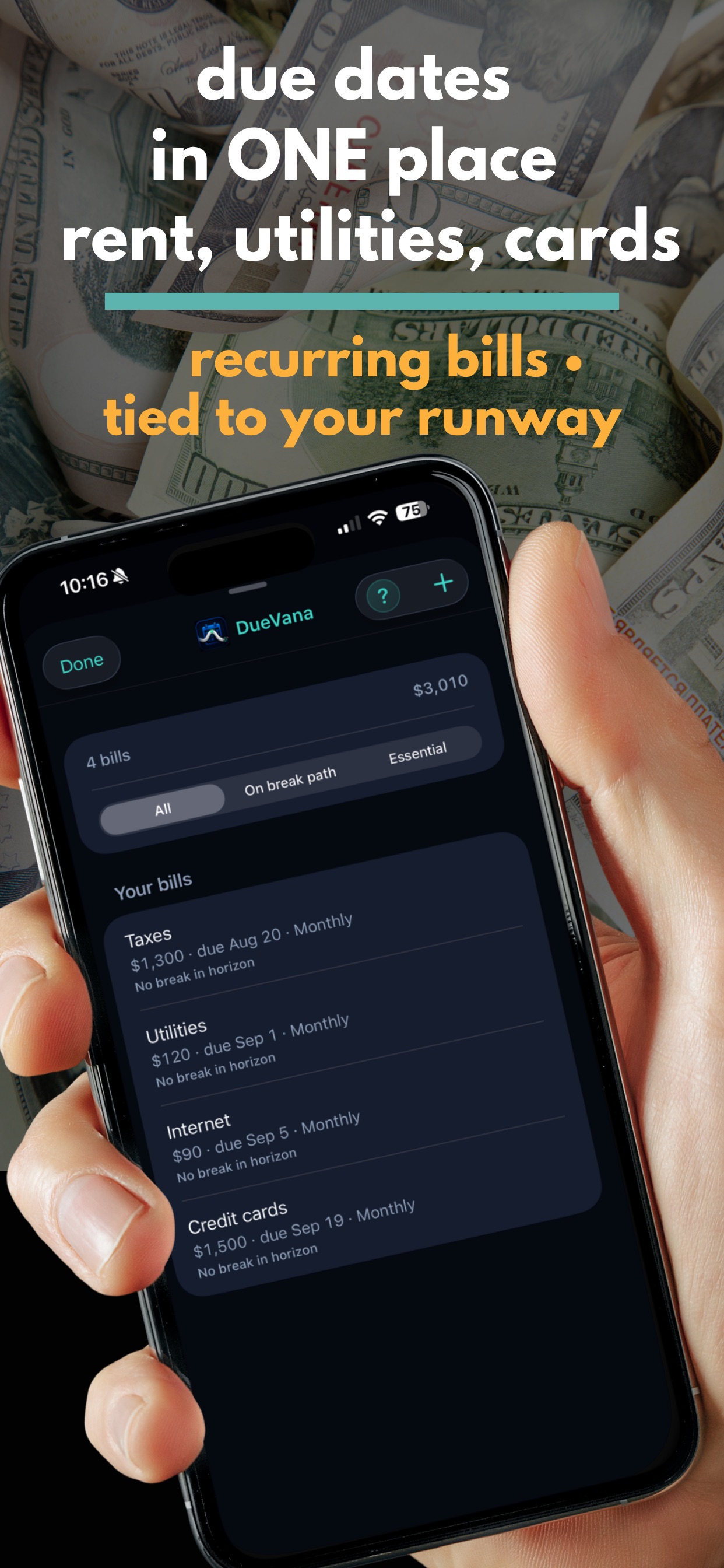 Screenshot 4 of DueVana: Cash Runway