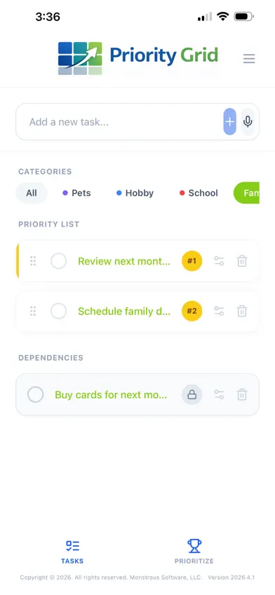 Priority Grid - Manage Tasks screenshot 3