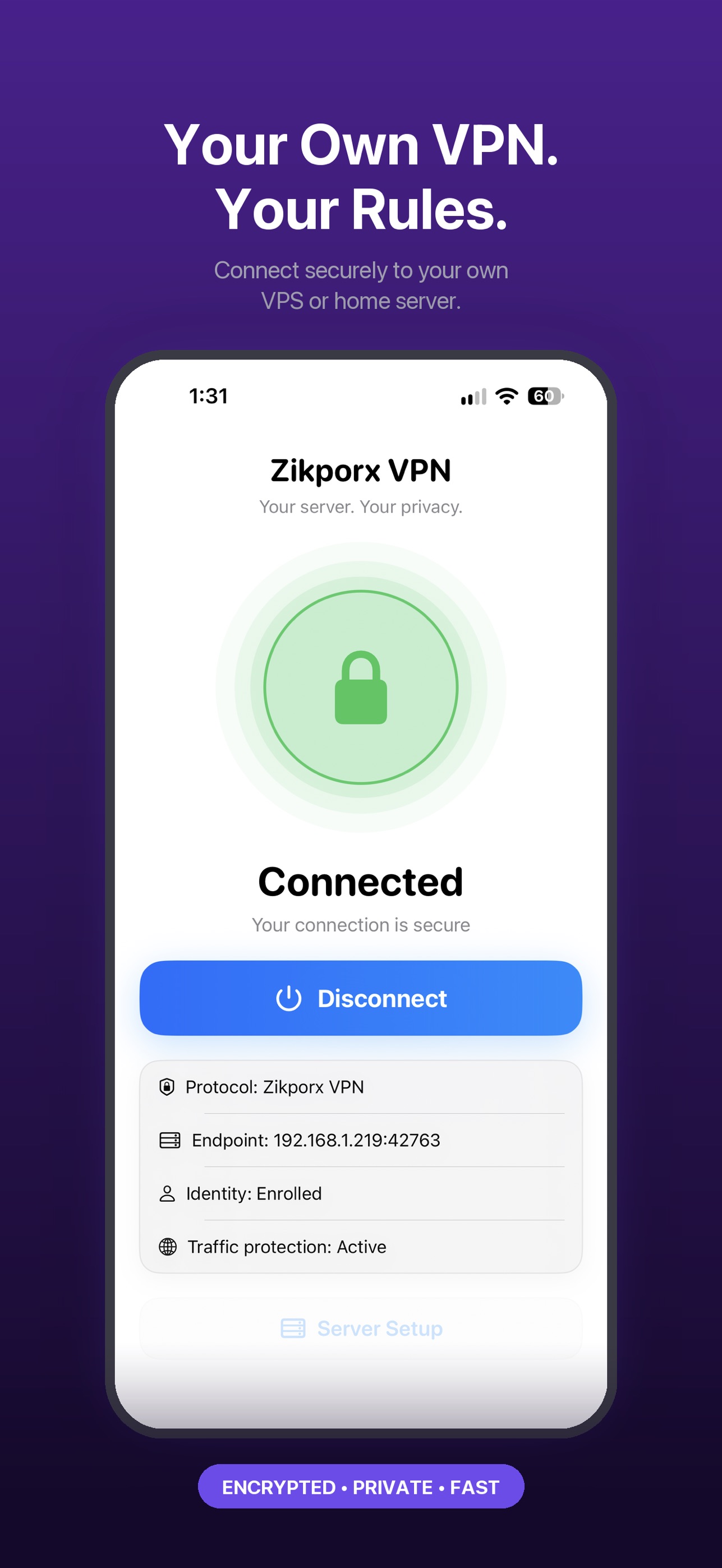 Screenshot 1 of Zikporx VPN: Self-Hosted